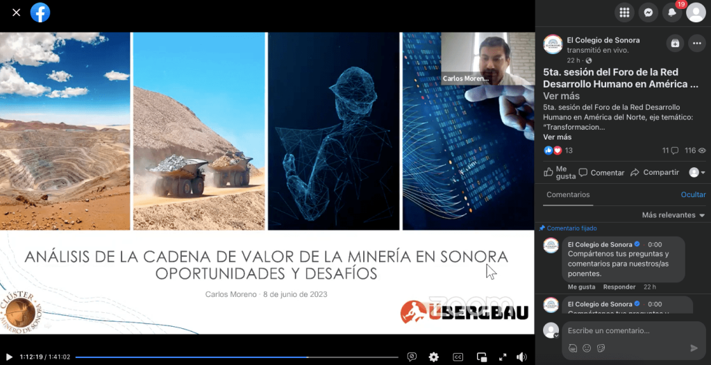 Carlos Moreno, CEO de ÜBergbau participa en la conferencia “Transformaciones de la minería en América del Norte”